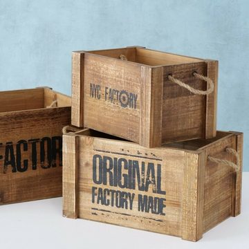 Meinposten Dekokiste Holzkiste Industrie Stil Kiste Kasten mit Griffen Holz Box Holzkasten Industry (1 St), in 3 Größen wählbar