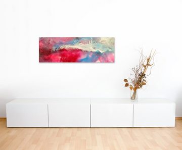 Sinus Art Leinwandbild Handgemaltes buntes Aquarell auf Leinwand exklusives Wandbild moderne Fotografie für ihre Wand in vi