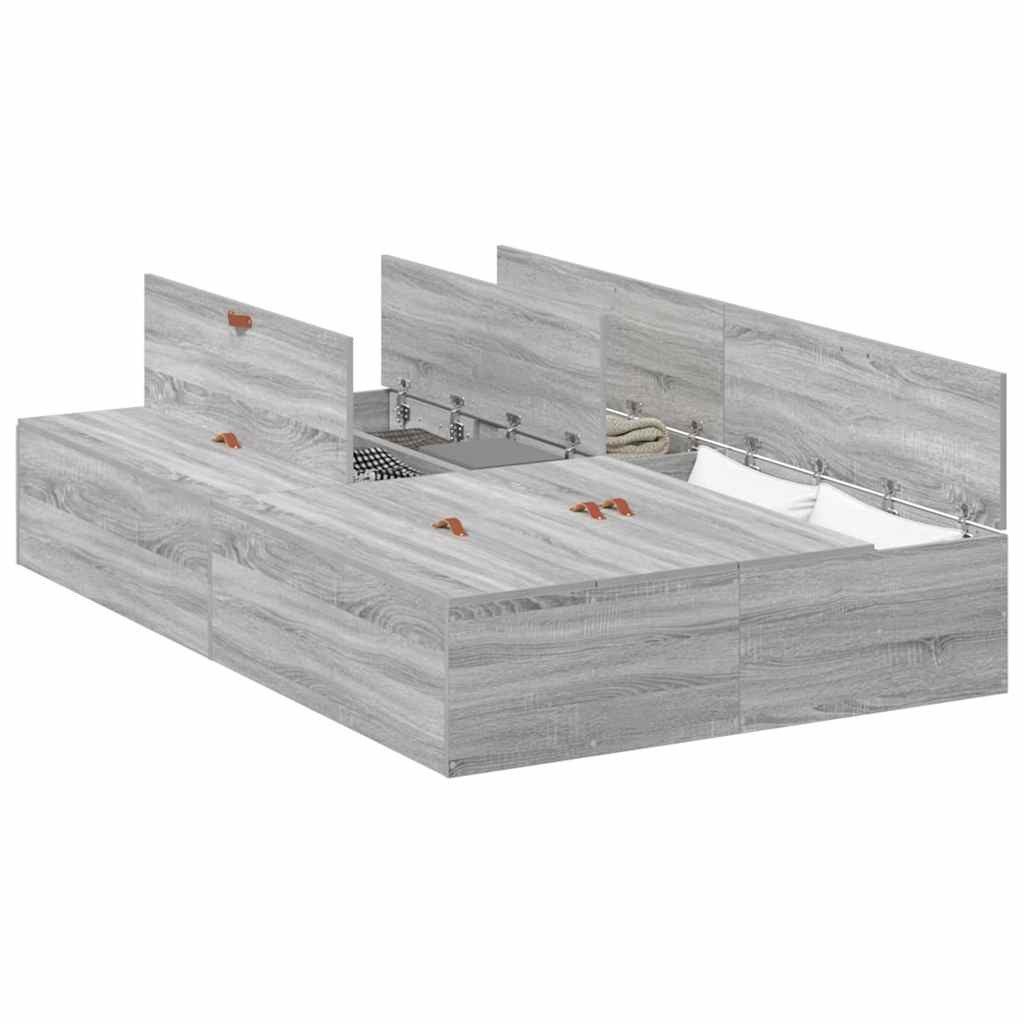vidaXL Bett Bettgestell Grau Sonoma 190 günstig online kaufen