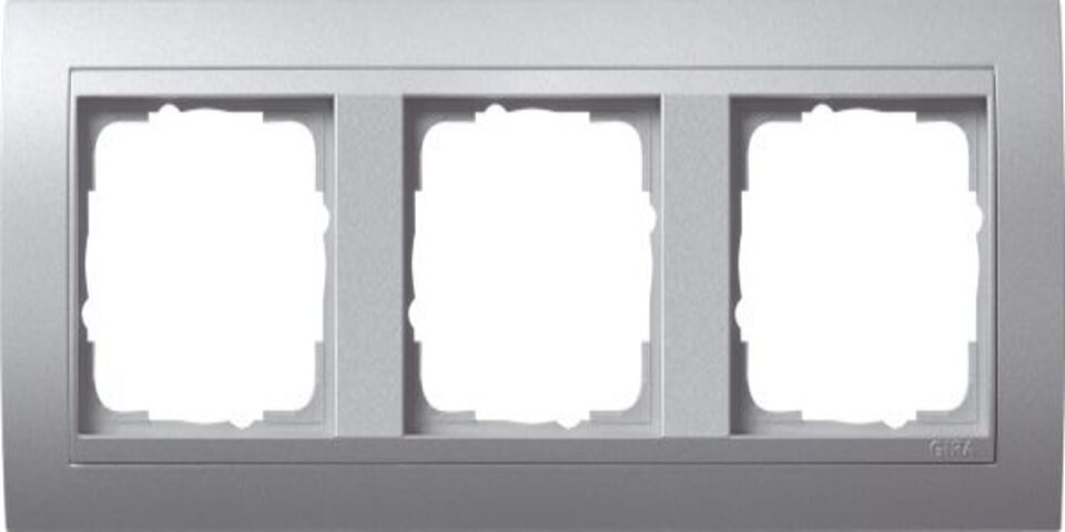 GIRA Steckdose GIRA 021336 Abdeckrahmen 3fach Zwischen rahmen F/Alu Event Farbe Alu, 3-St.