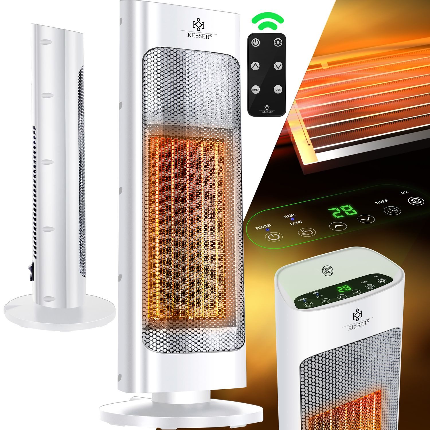 KESSER Heizlüfter, Heizlüfter mit Fernbedienung energiesparend leise 2000W günstig online kaufen