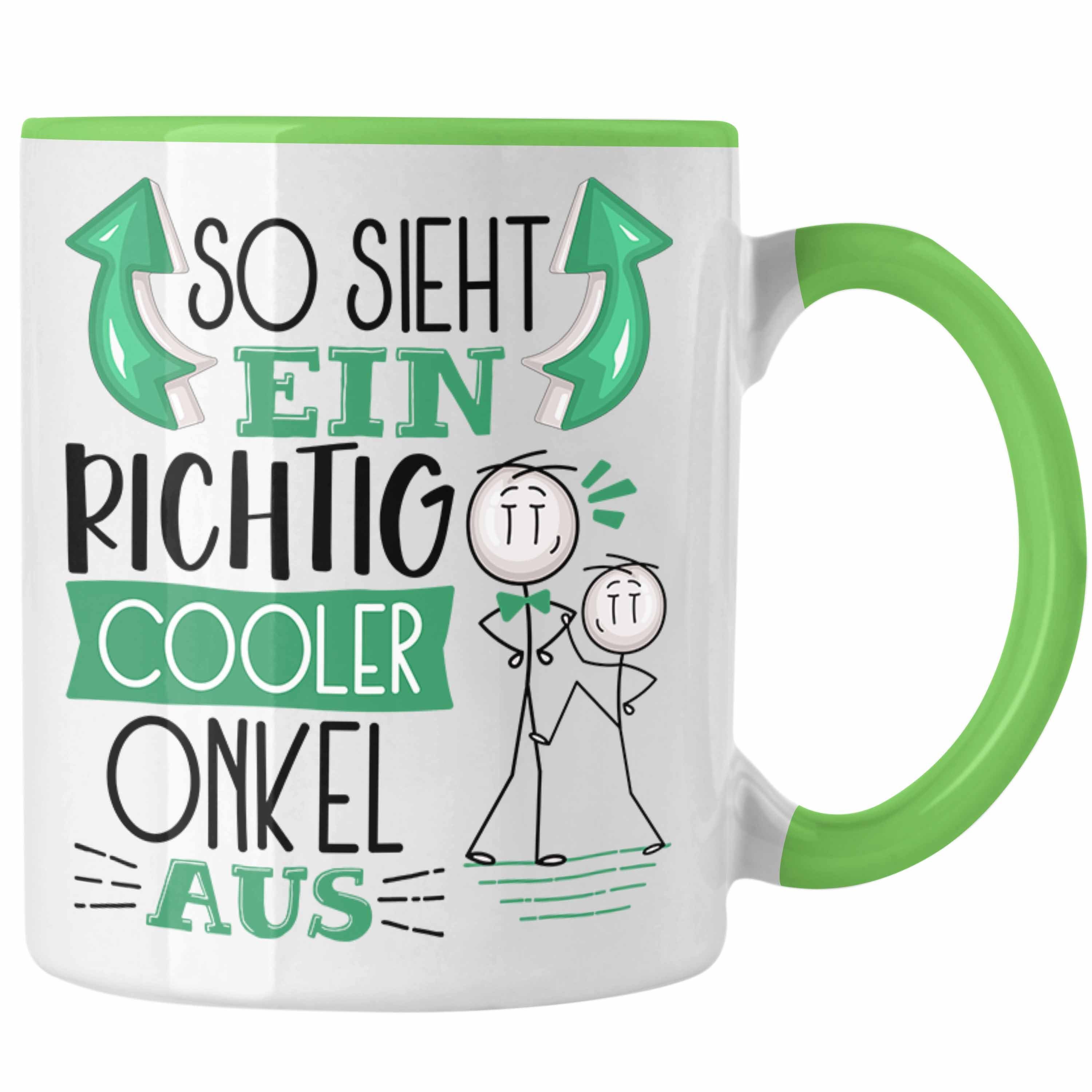 Trendation Tasse Onkel Tasse Geschenk So Sieht Ein RIchtig Cooler Onkel Aus Geschenkide Grün | Teetassen