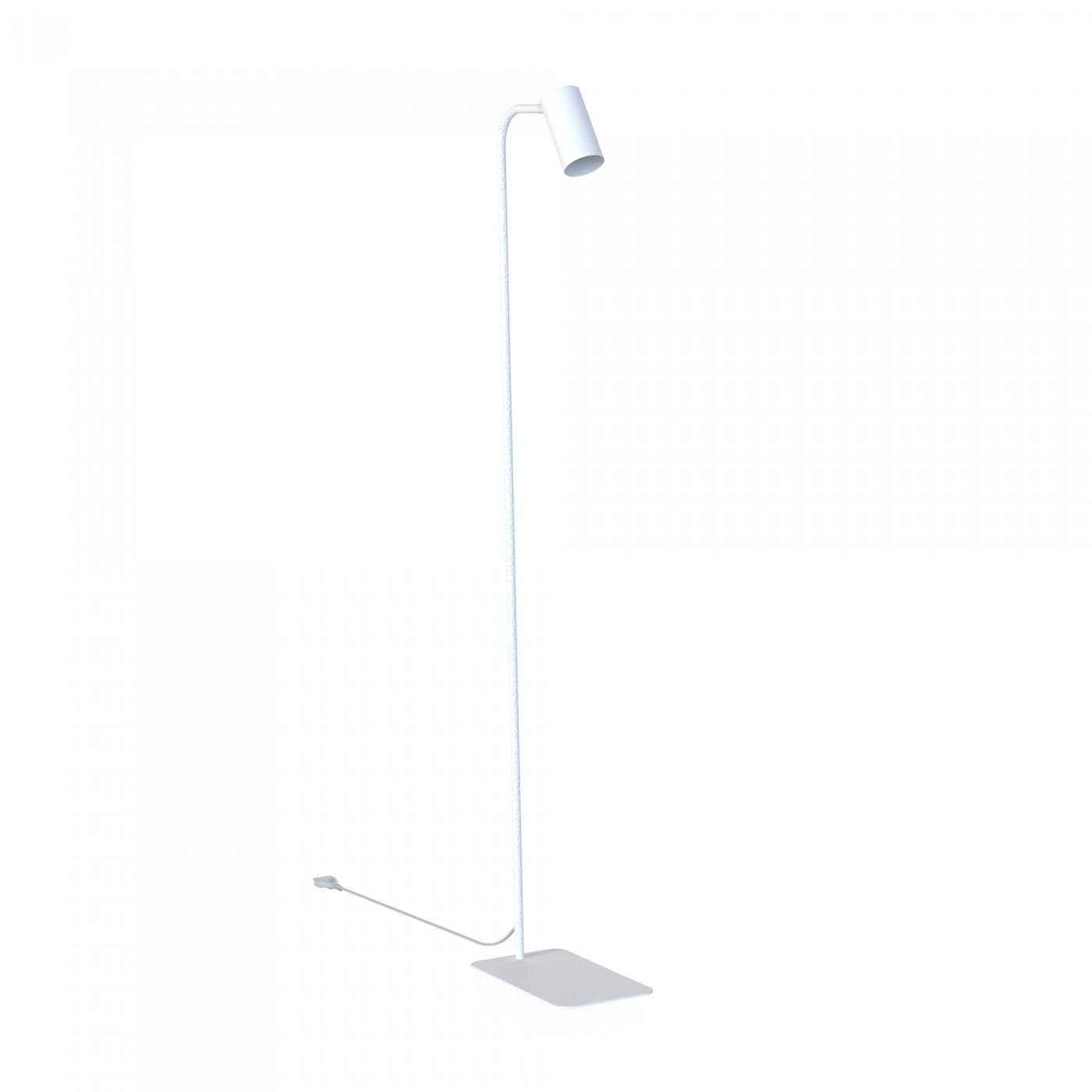 Licht-Erlebnisse Stehlampe COLENE, ohne Leuchtmittel, verstellbar Schalter am Schirm Weiß 120 cm klein GU10 Wohnzimmer