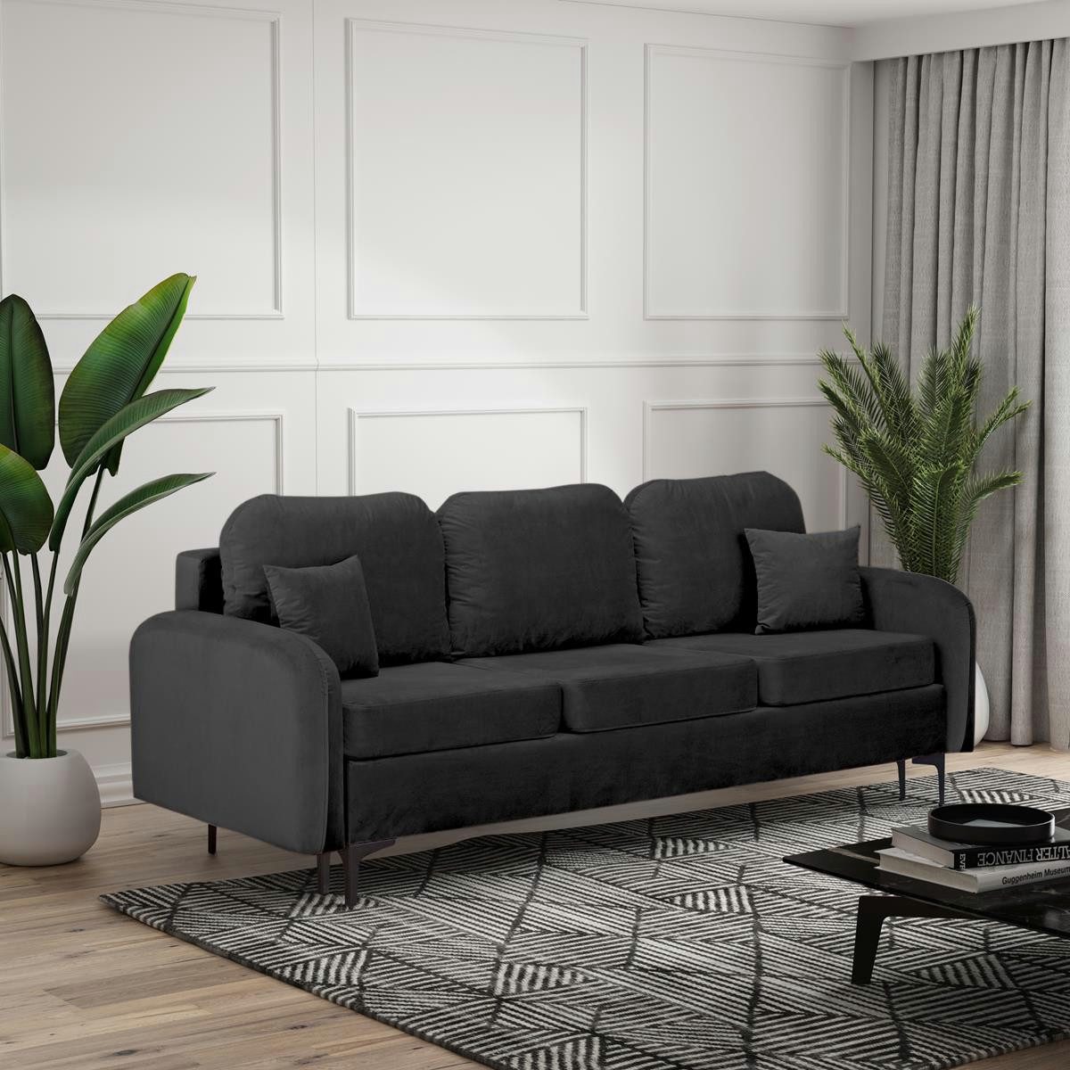 Compleo Schlafsofa 228 cm breit BELLA, Klassisch design, Metallfüße