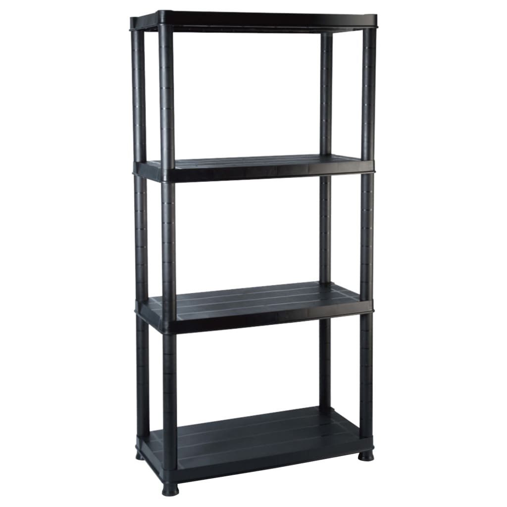 vidaXL Ablageregal Lagerregal 4-Tier Schwarz 61x30,5x130 günstig online kaufen