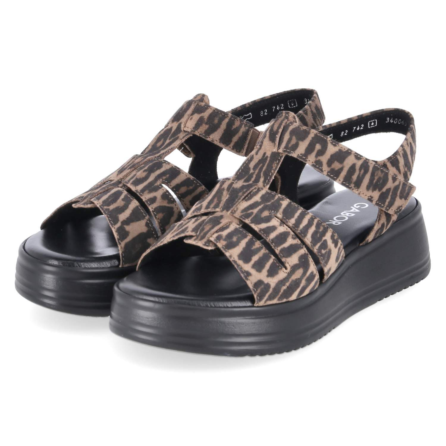 Gabor Gabor Flache Sandalen 82.742.62 Damen Rauleder brown Sandalette
