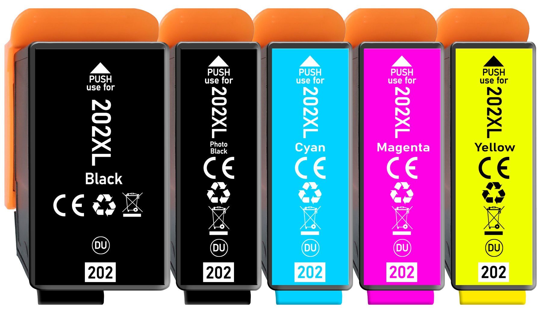 Druckerparadies 5er Pack Druckerpatronen 202 202XL kompatibel mit Epson XP-6100 Tintenpatrone (5-tlg)