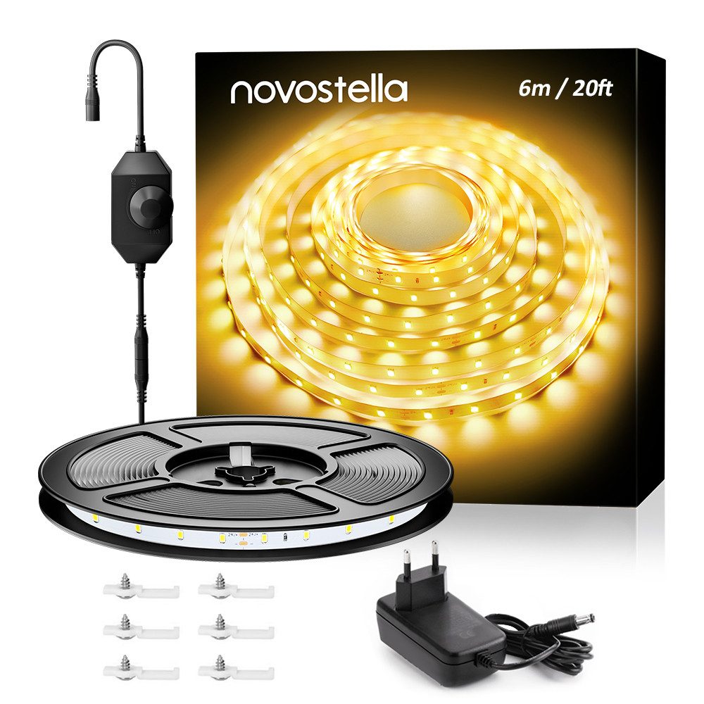 Novostella LED Stripe Warmweiß LED Stripe Band Selbstklebend Streifen 24V