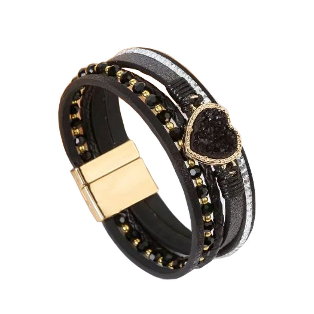 KARMA Lederarmband Damenarmband mit Herz Wickelarmband günstig online kaufen