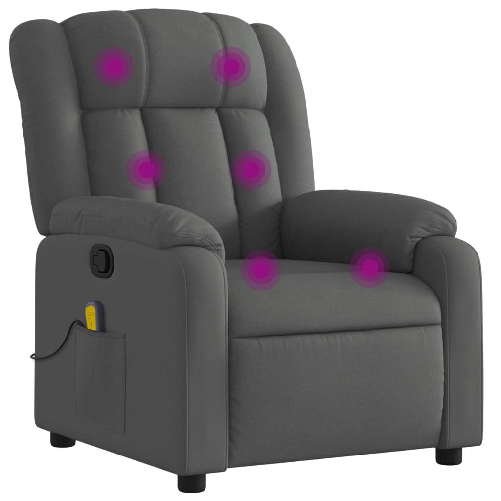 vidaXL Sessel Massage-Relaxsessel, Stoff, Dunkelgrau (1-St) günstig online kaufen