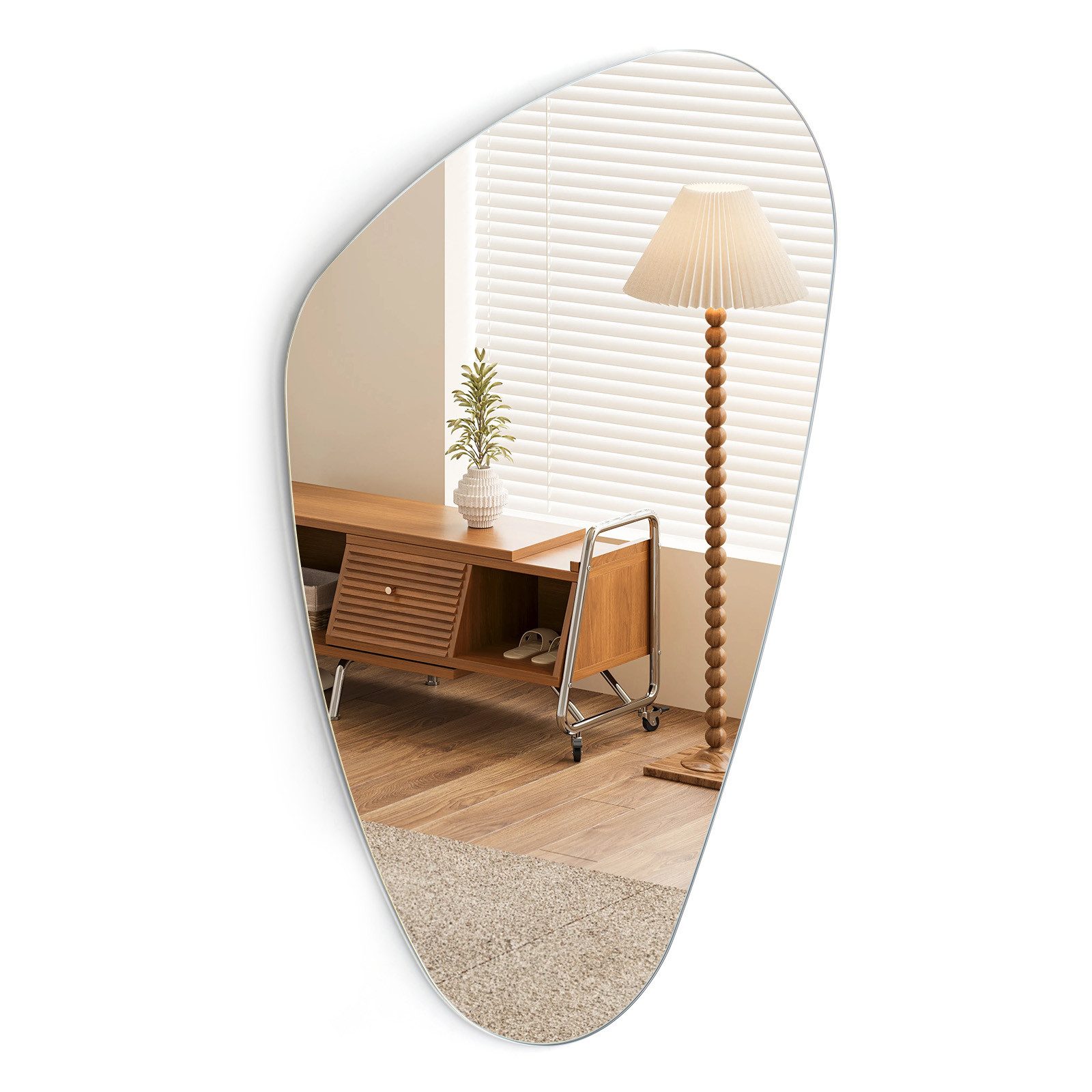 Youyijia Kosmetikspiegel Asymmetrischer Spiegel Dekorativ – Rahmenloser HD Glas Spiegel