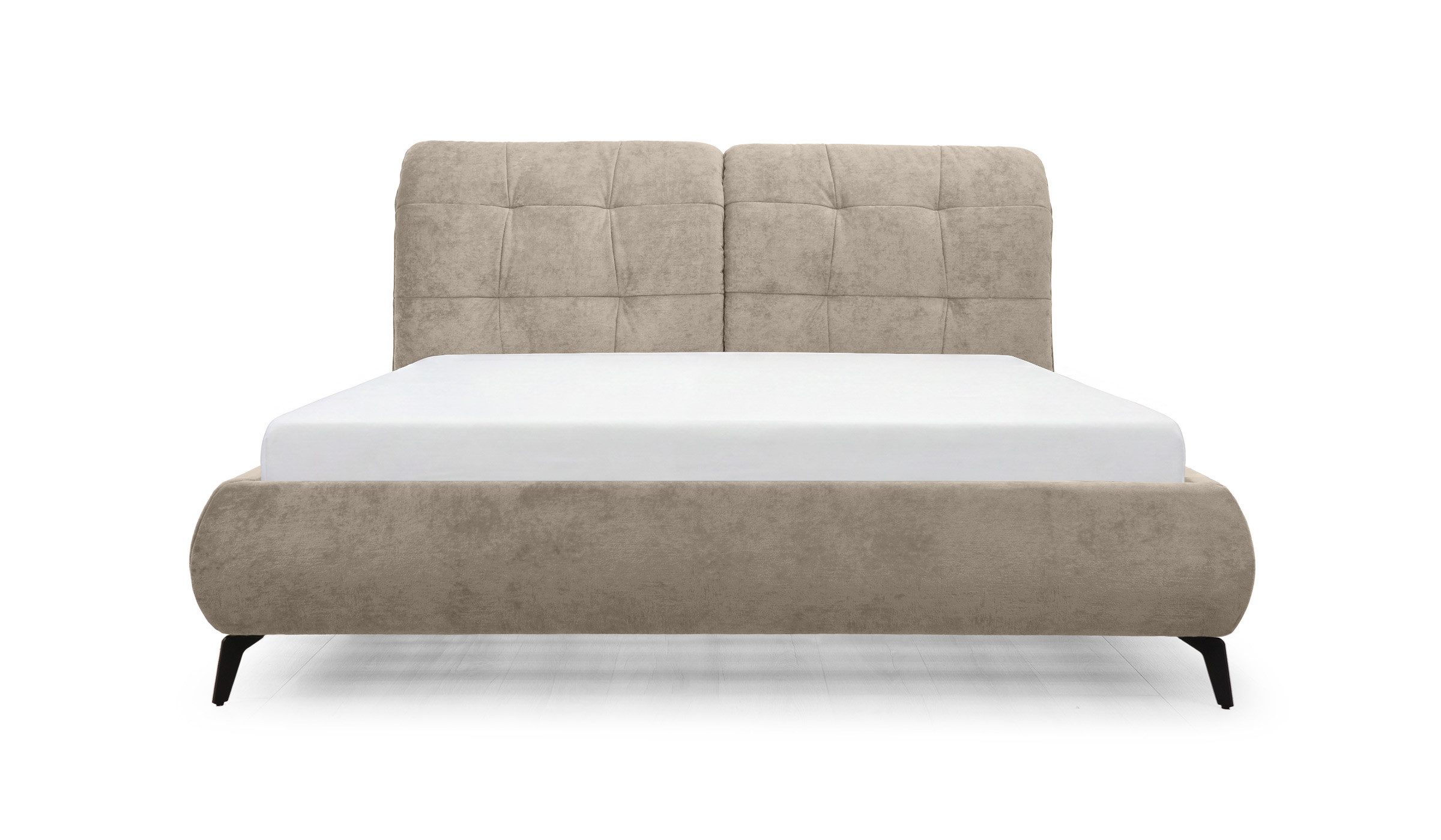 Hygger Möbelhaus Polsterbett Milan mit verstellbarem Kopfteil und Lattenrost (Liegefläche wahlweise 160 × 200 oder 180 × 200 cm, ohne Matratze, erhältlich in Velours oder Echtleder, hergestellt in Europa), Hergestellt in Europa