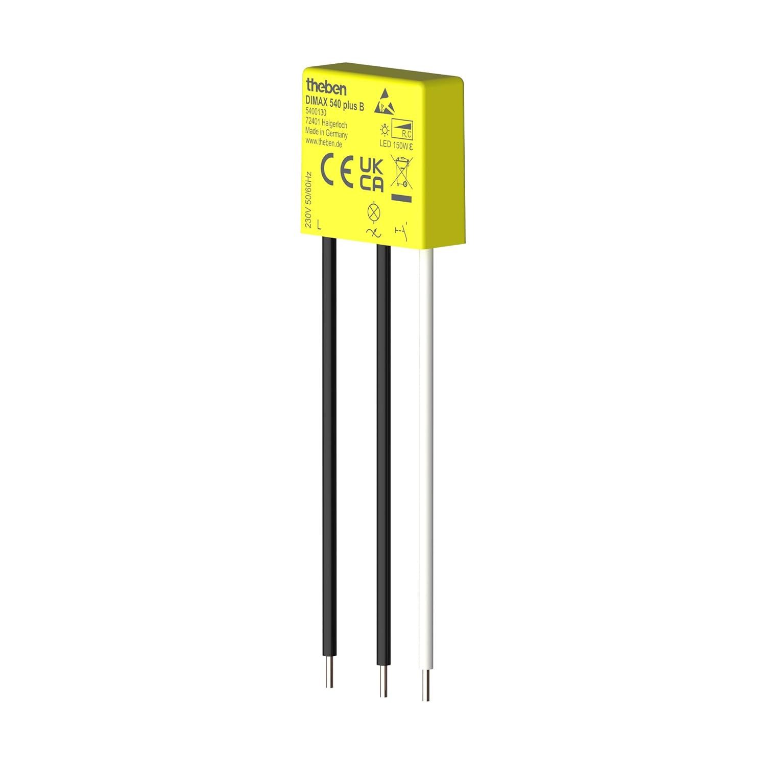 theben Drehdimmer DIMAX 540 plus B 5400130 Mini Unterputz-Dimmer, R-/C-Lasten, Memoryfunktion, für LEDs, kein Neutralleiter, Nachrüstung