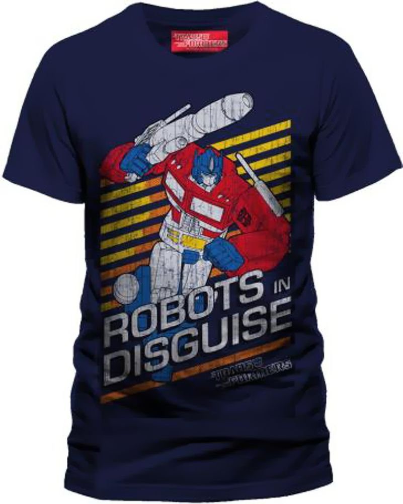 Gr. T-Shirt Navy Transformers in M Disguise Robots Print-Shirt L TRANSFORMERS