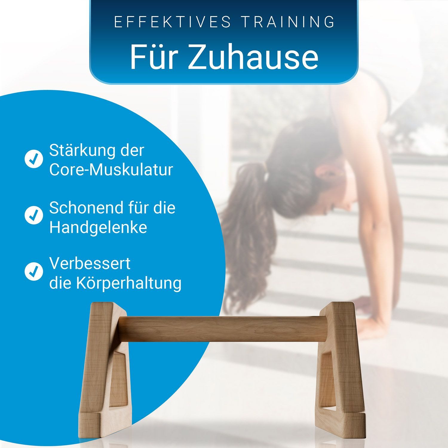 ArtSport Liegestützgriffe XXL (2-St), Parallettes aus Holz für Calisthenics, handlich, leicht & stabil