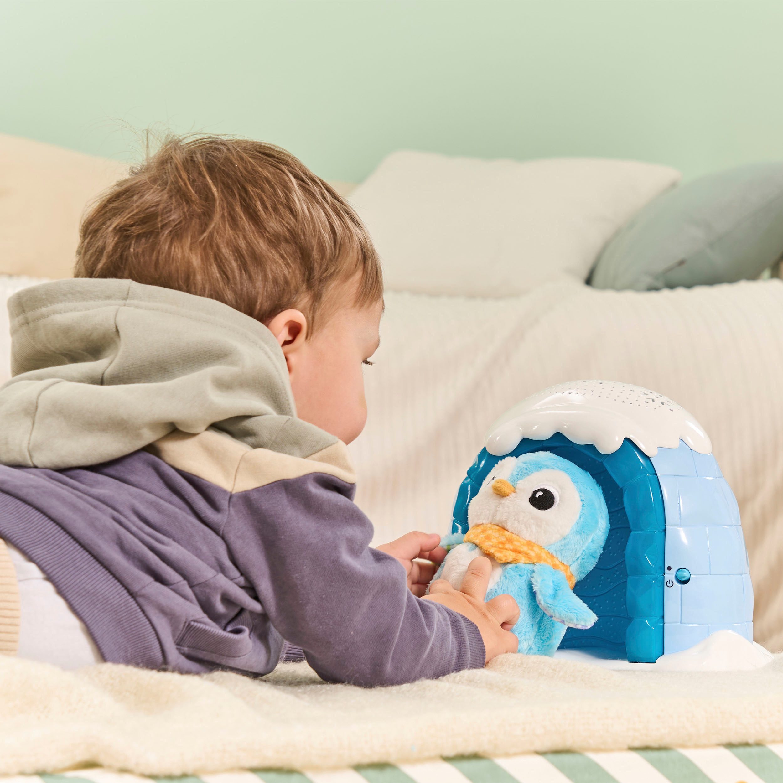 Vtech® Nachtlicht Vtech Baby, 2-in-1 Sternenlicht-Pinguin, Deckenprojektion, Einschlafhilfe, Farbwechsel, Melodien, Nachtlichtfunktion, Farbwechsler, mit Projektor und Soundfunktion