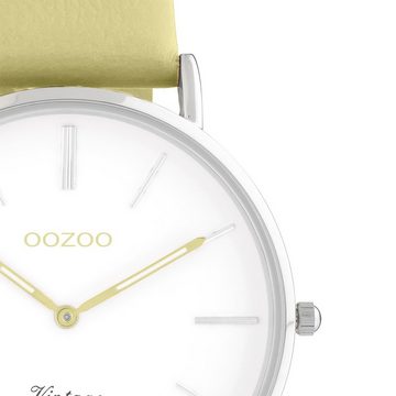 OOZOO Quarzuhr Oozoo Damen Armbanduhr Vintage Series, Damenuhr rund, groß (ca. 40mm) Lederarmband, Fashion-Style