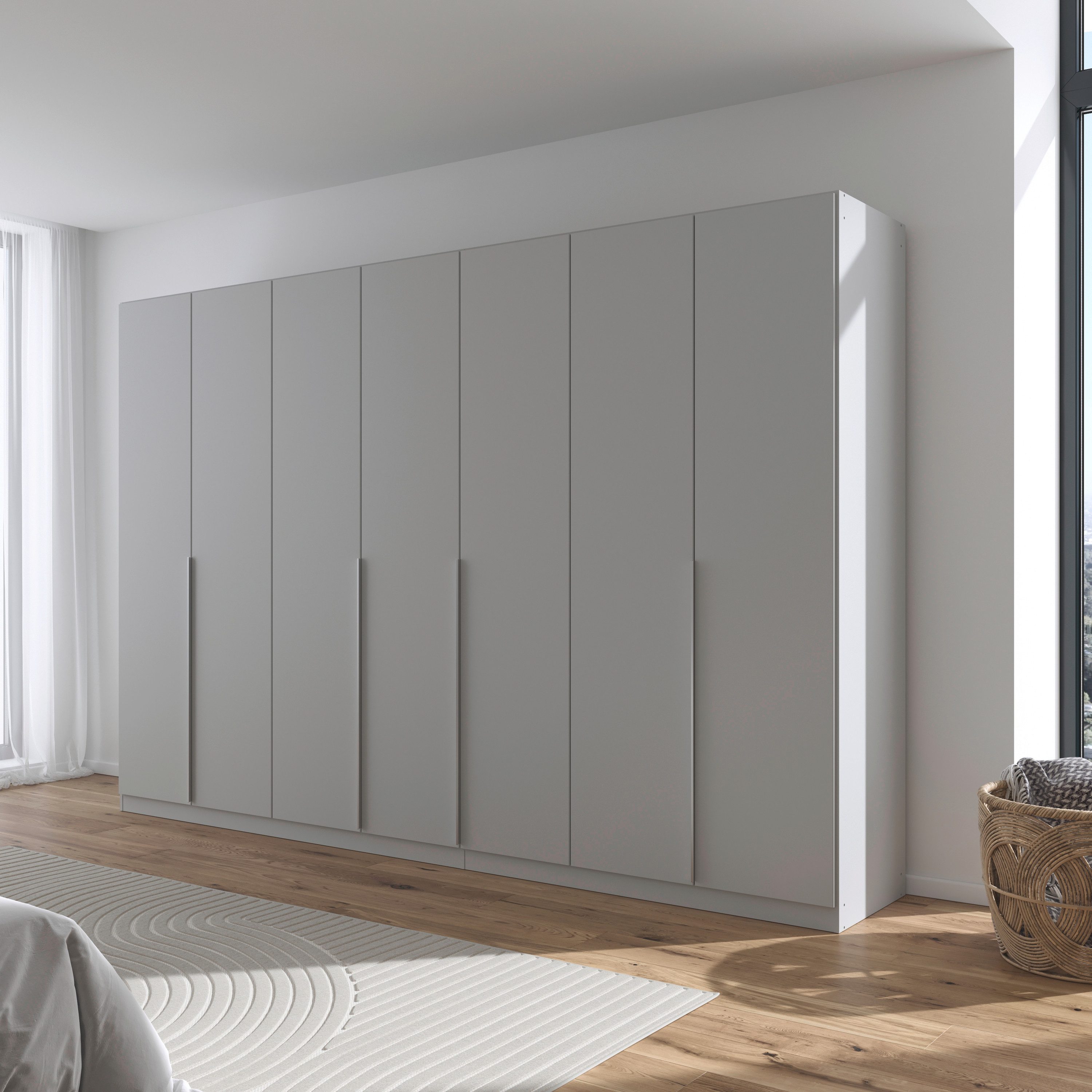 OTTO home Drehtürenschrank Kleiderschrank Schrank Garderobe AGORDO Schlafzimmer (in zwei Griff-Farben, Breiten 91-405 cm, Dekor- oder Hochglanzfront) durchdachte Innenausstattung, in 8 Breiten und 2 Höhen MADE IN GERMANY