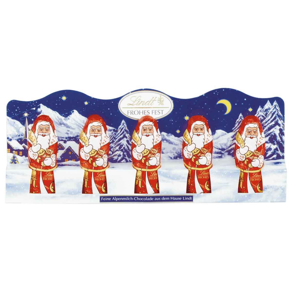 LINDT Schokolade, Lindt Mini Weihnachtsmänner Hohlfiguren aus Vollmilch 50g 3er Pack