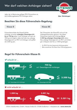 STEMA PKW-Anhänger BASIC STL 1300 O2 13-25-13.1, max. 1050 kg, Tieflader, gebremst