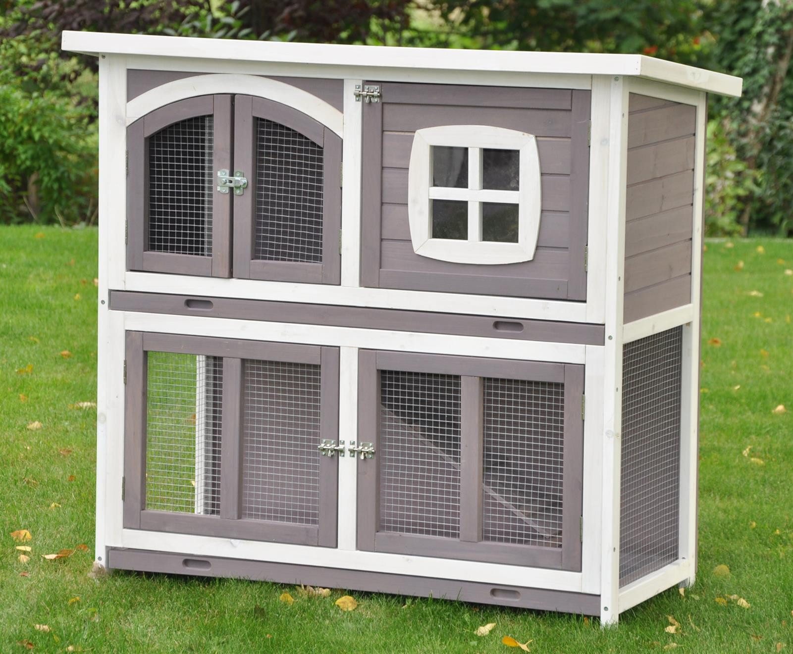 nanook Kleintierkäfig Hasenstall XL Murmel taupe / weiss günstig online kaufen