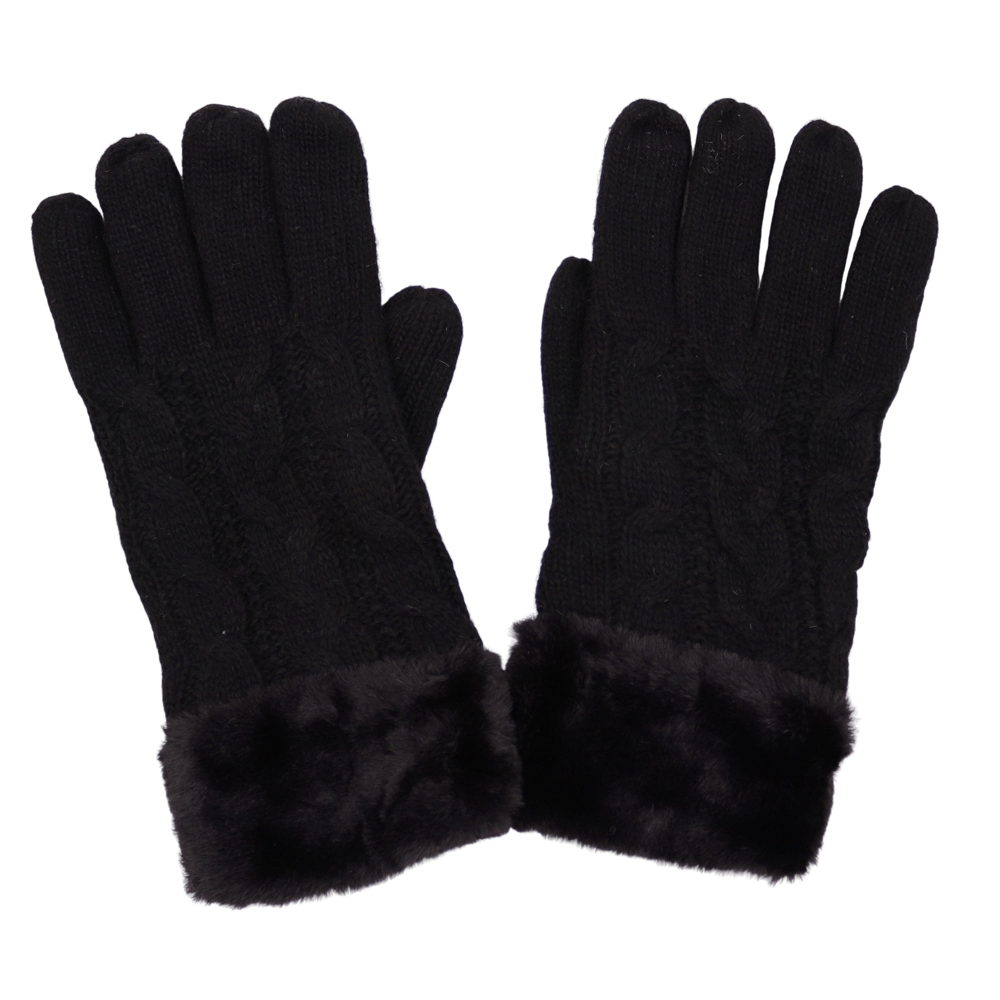 MIRROSI Strickhandschuhe Damen Handschuhe warm Weich, Einheitsgröße, durch gefüttert (Zopfmuster) sehr weich und warm ideal für Herbst oder Winter