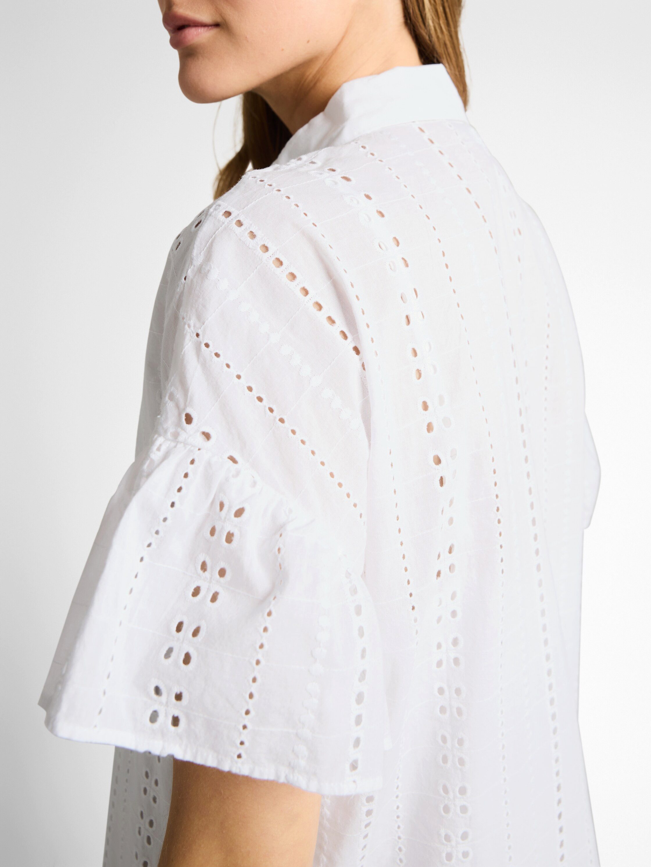 TOM TAILOR Denim Hemdblusenkleid Sommerkleid mit Häkel-Details