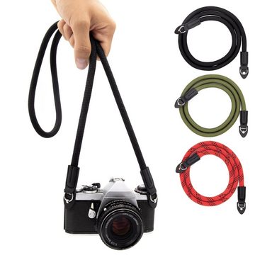 Lens-Aid Kamerazubehör-Set Kameragurt aus Seil: Nacken- BZW. Schultergurt für Systemkamera, DSLR, 100cm Länge, aus Nylon-Seil