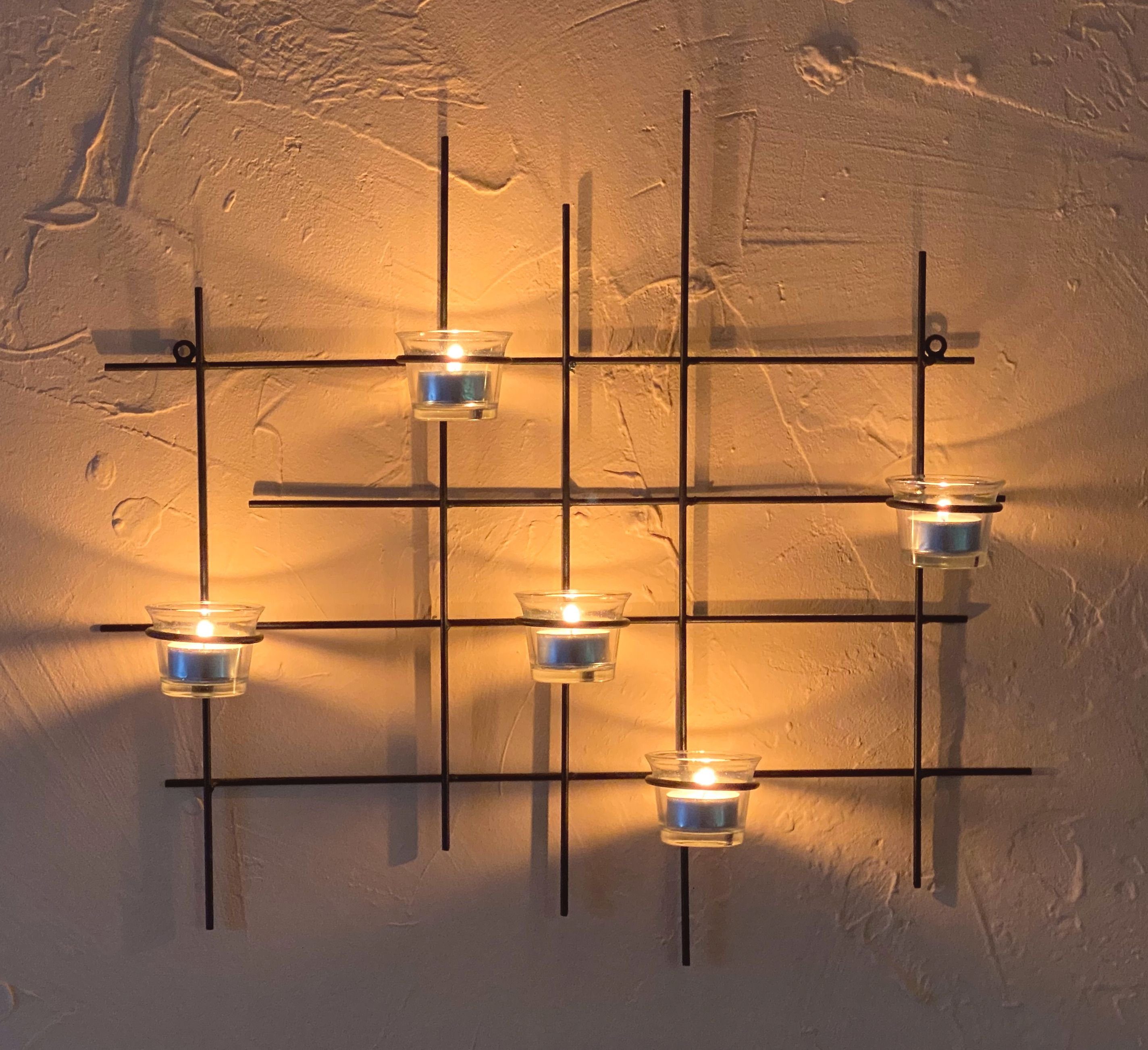 Wanddeko DanDiBo 5XXL cm Kerzenhalter 50 Teelichthalter Metall Wandteelichthalter Wandkerzenhalter Wand Teelichthalter Leuchter