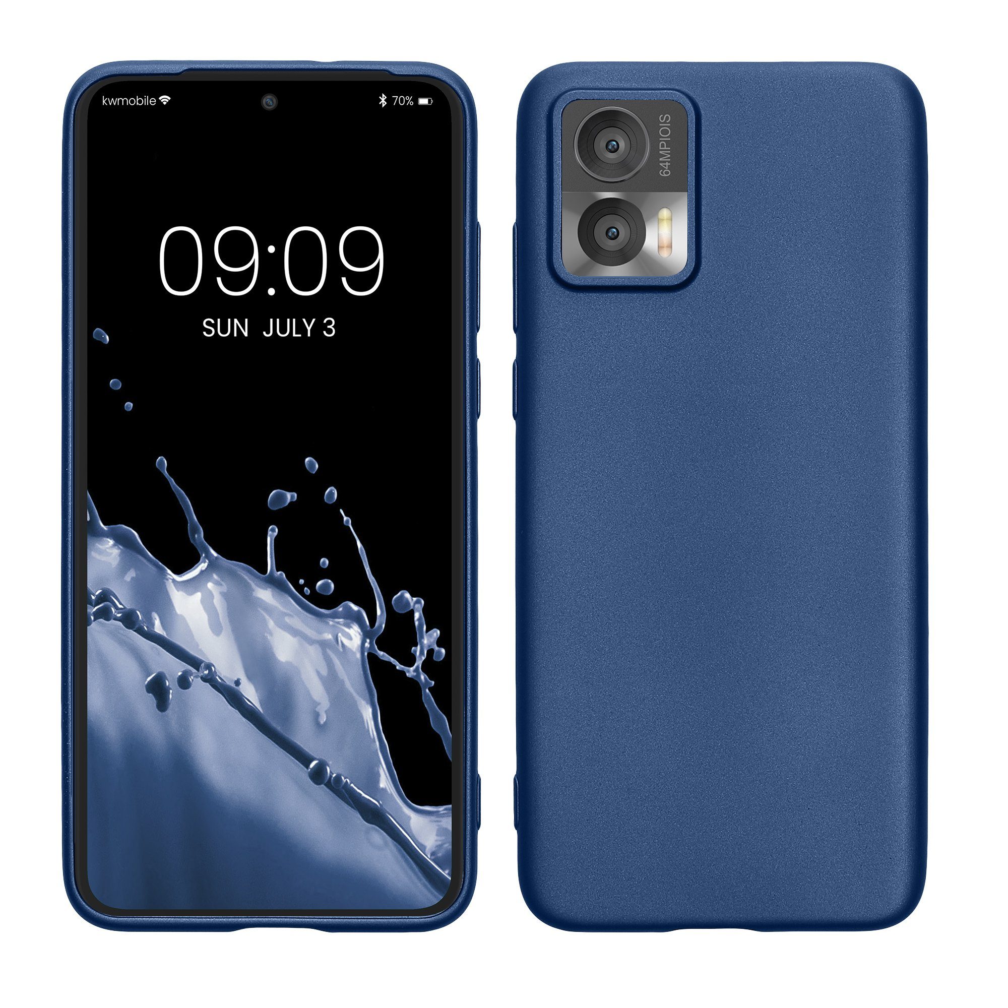 kwmobile Handyhülle Case für Motorola Edge 30 Neo, Hülle Silikon metallisch schimmernd - Handyhülle Cover