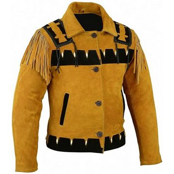 German Wear Lederjacke GW957J Western Reiter Lederjacke western Tracht Westernjacke Jacke Karneval