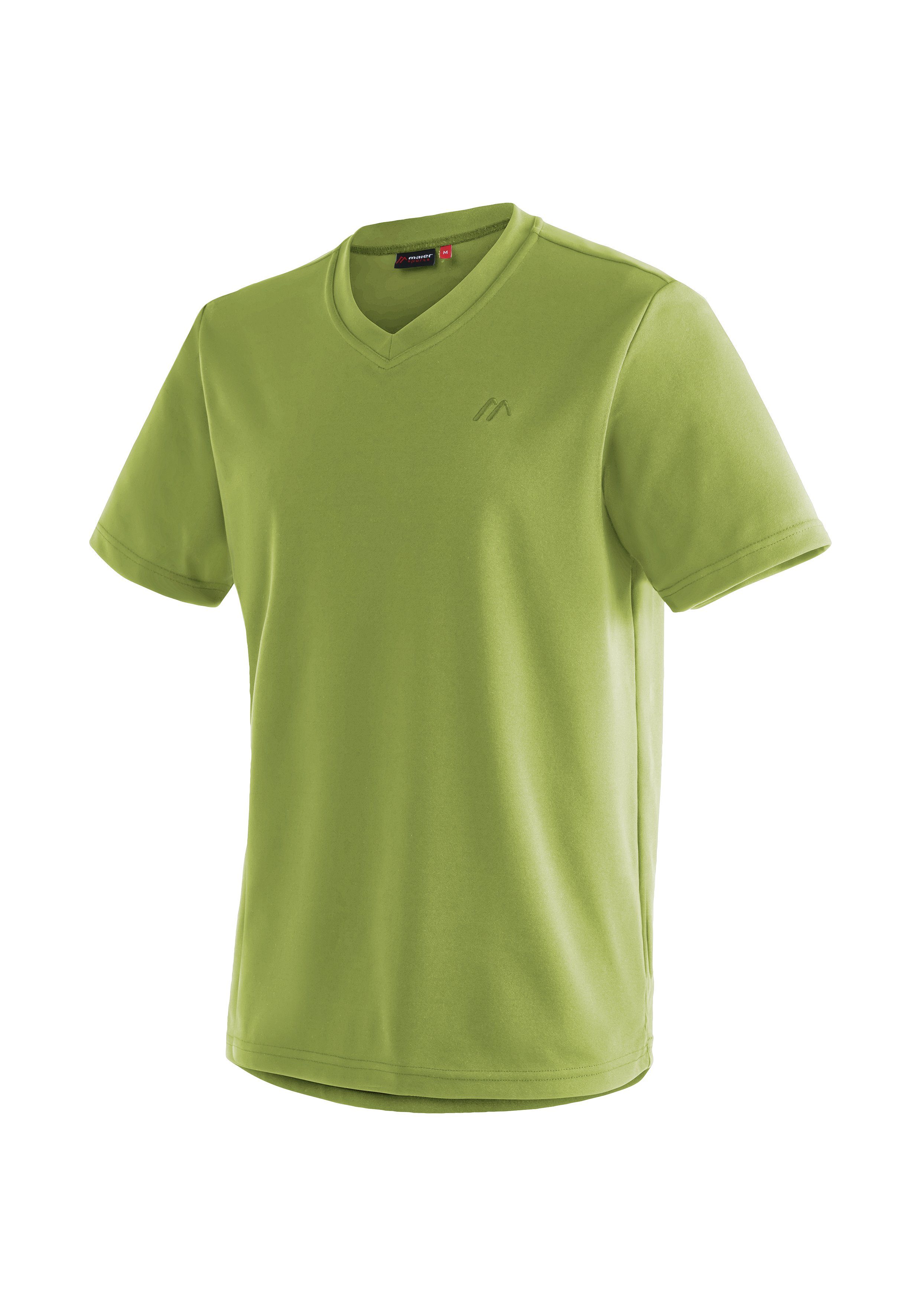 Herren T-Shirt, Maier Freizeit Sports grasgrün Wali für Wandern Kurzarmshirt Funktionsshirt und