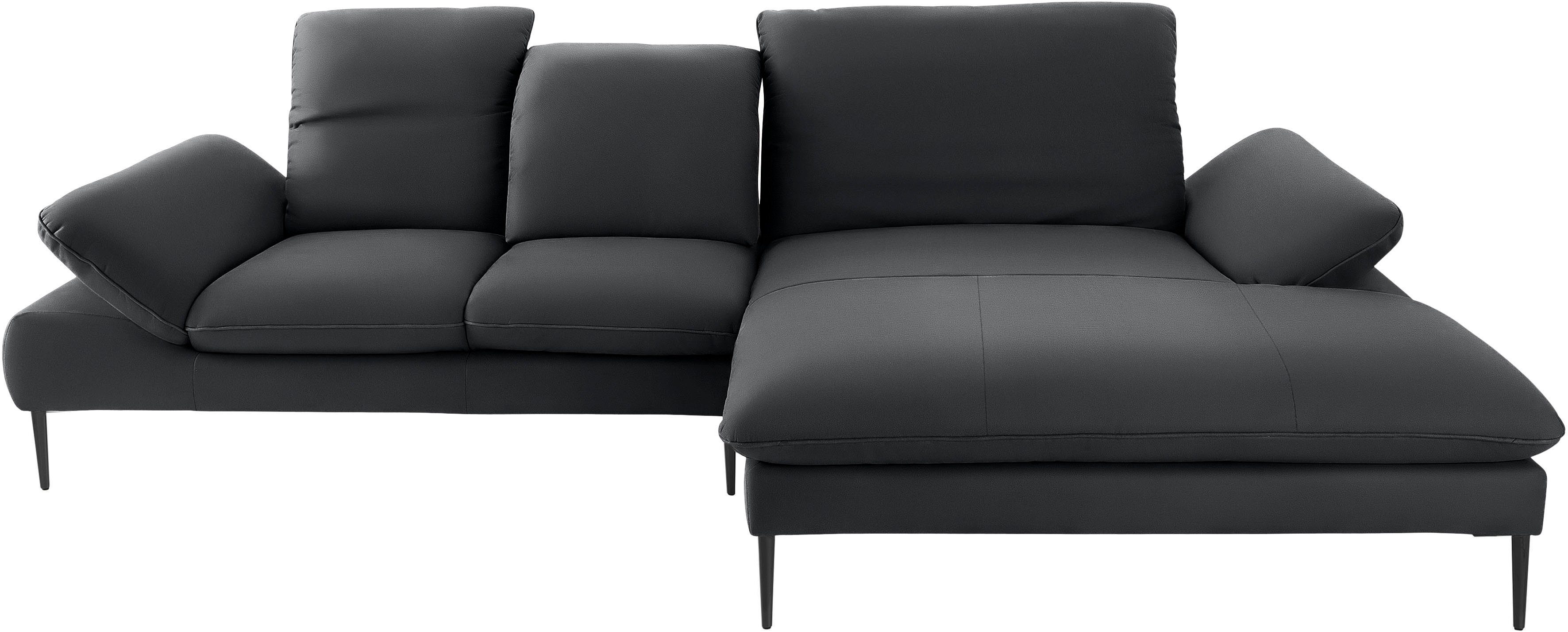 W.SCHILLIG Ecksofa enjoy&MORE, Designsofa, elegant und bequem, L-Form, Sitztiefenverstellung, Füße schwarz pulverbeschichtet, Breite 310 cm