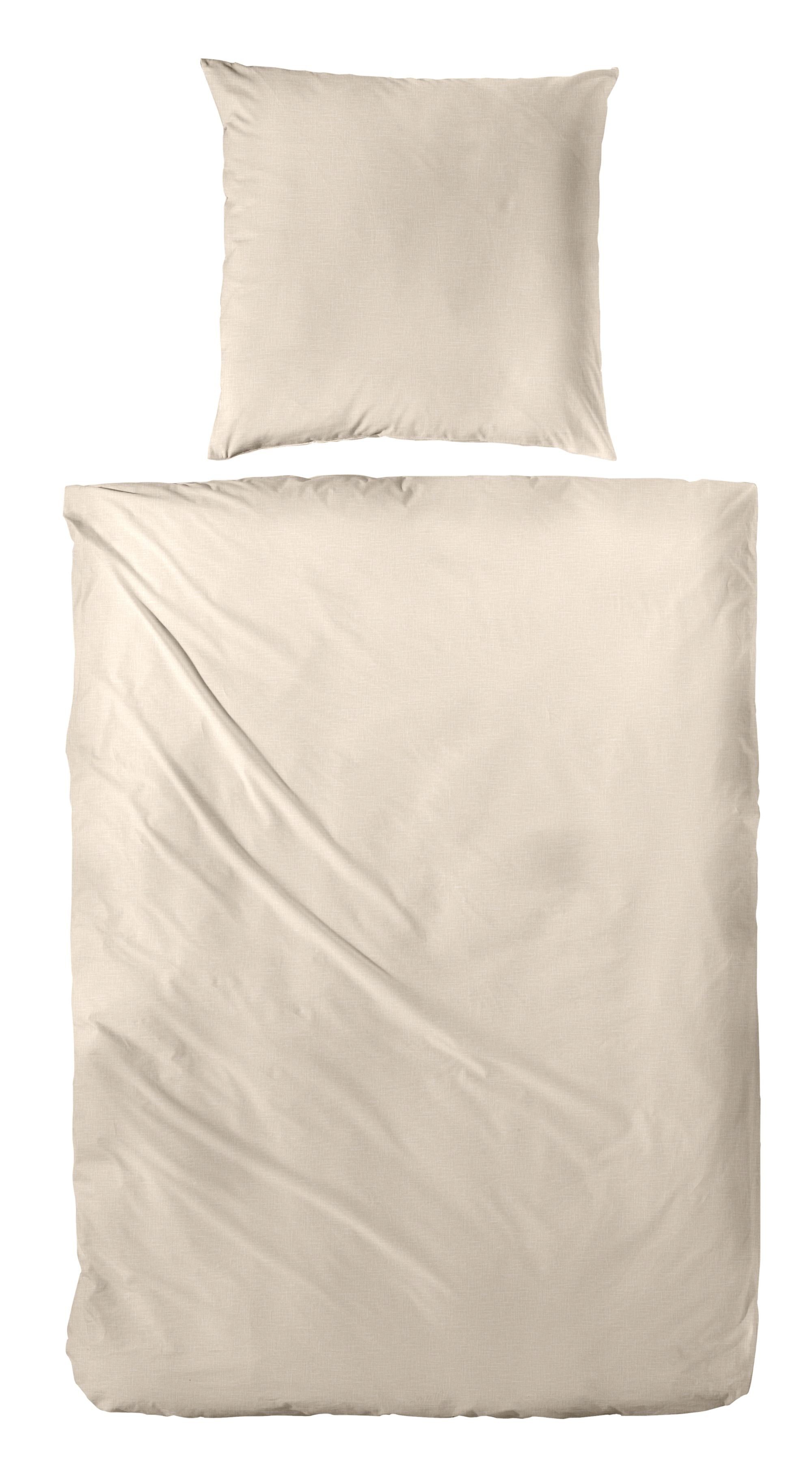Primera Bettwäsche Primera Halbleinen Sommer Bettwäsche 135x200 beige leinen uni 183001-7, Halbleinen, 2 teilig
