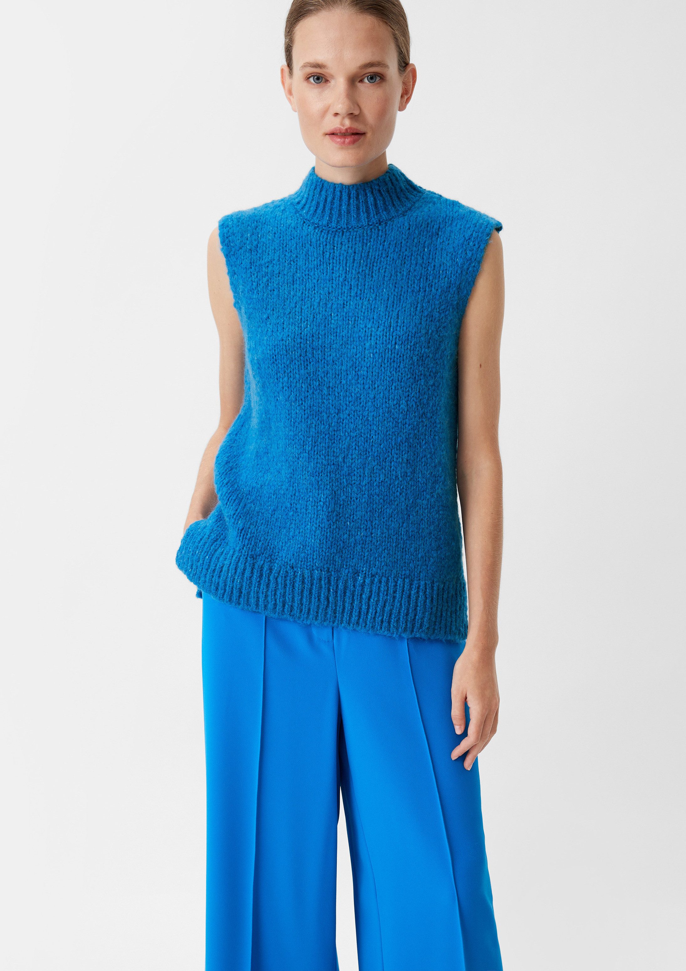 comma Rundhalspullover Strickpullunder Strickpullunder aus Alpakamix