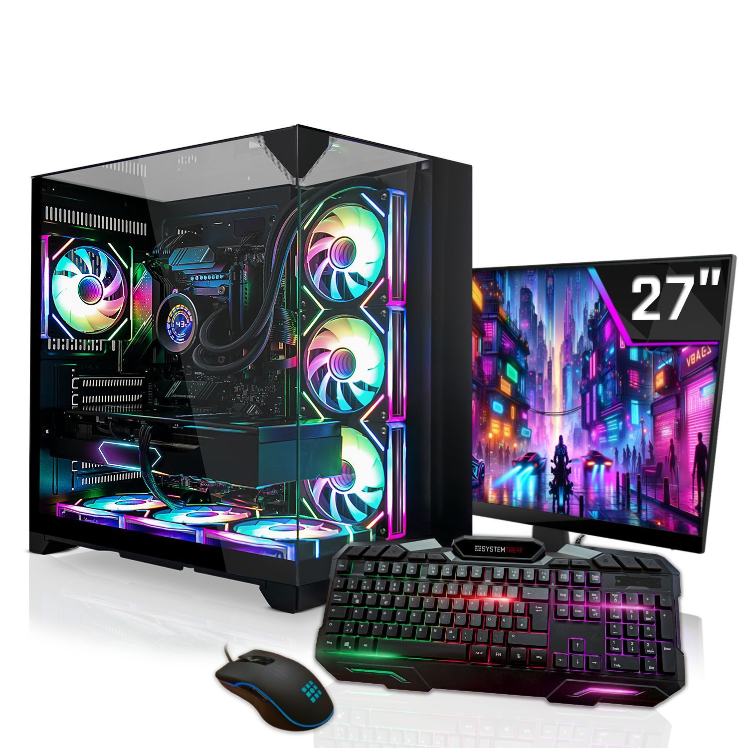 SYSTEMTREFF Gaming-PC-Komplettsystem (27", Intel Core i9 13900KF, Nvidia GeForce RTX 5070 Ti, 32 GB RAM, 1000 GB SSD)