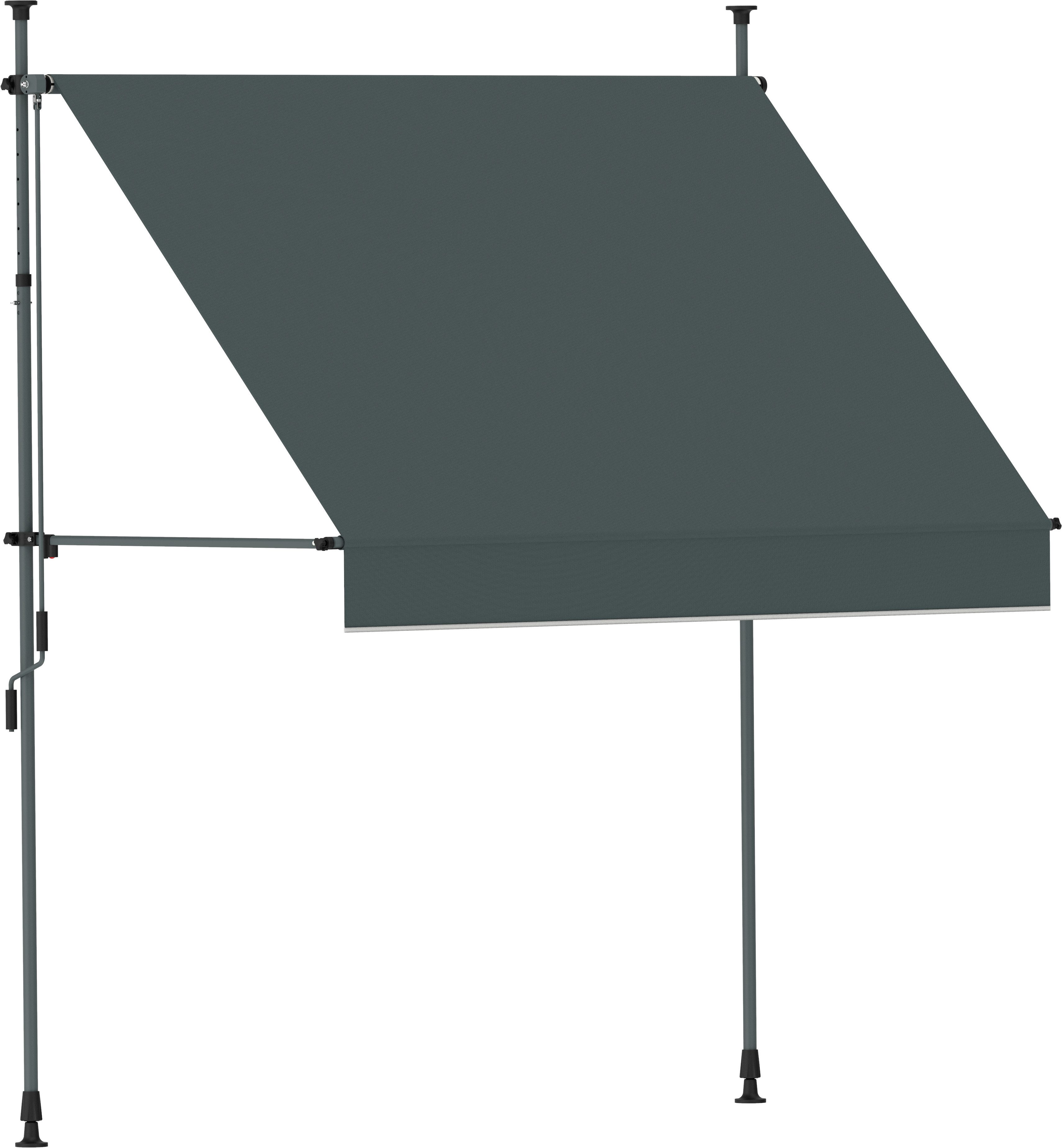 KONIFERA Klemmmarkise Torrox mit LED-Lichtstreifen Breite/Ausfall: 250/150 cm, mit praktischer Handkurbel