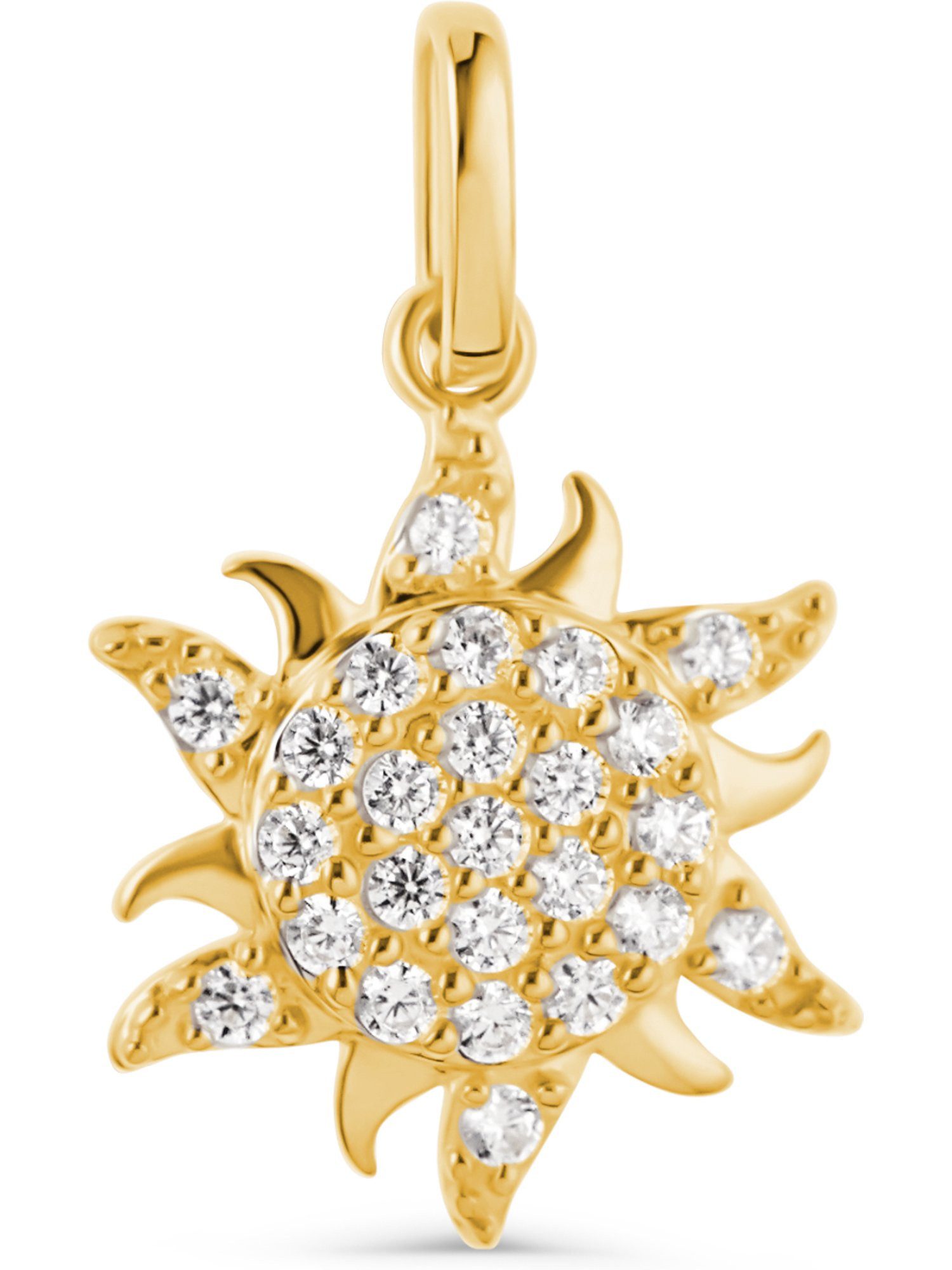 FAVS Kettenanhänger FAVS Damen-Anhänger 375er Gelbgold 25 Zirkonia