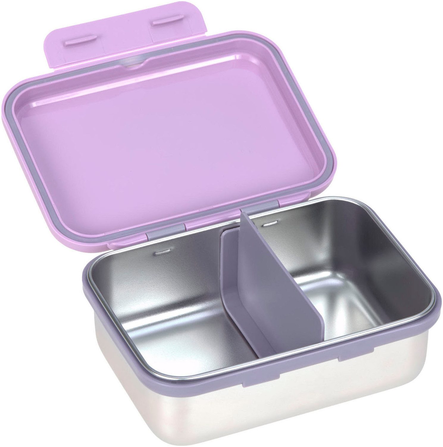 LÄSSIG Lunchbox Little Gang, Heart lilac, Edelstahl, Polyprophylen (PP), Silikon, (1-tlg)