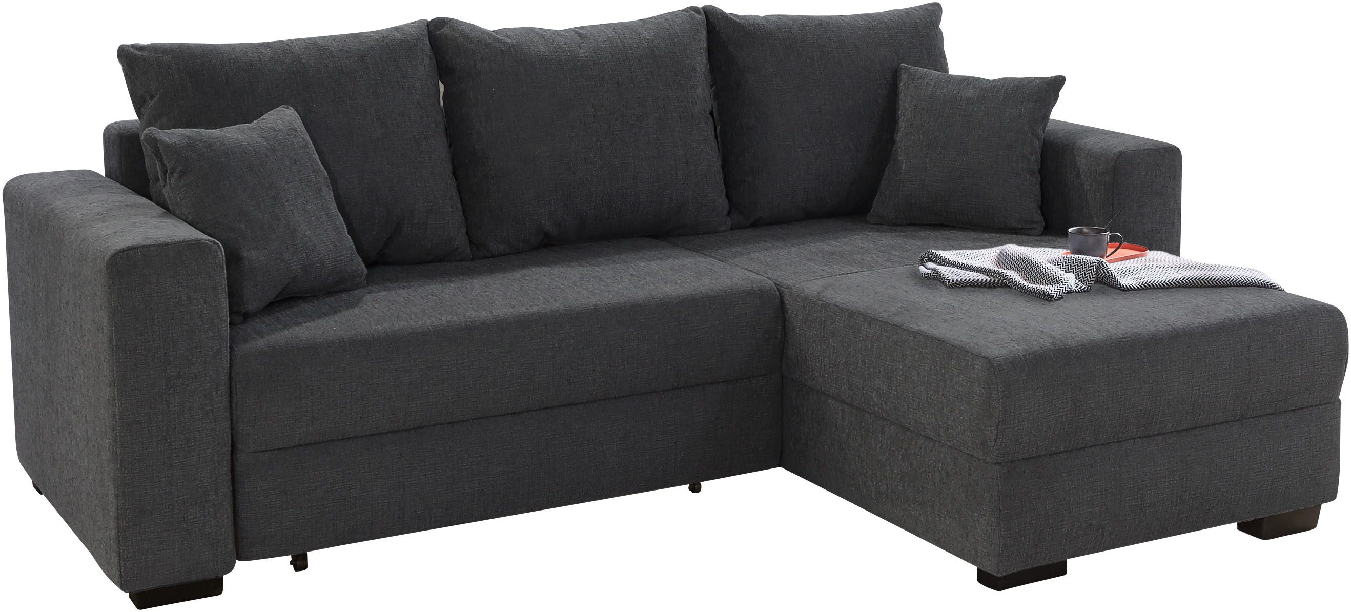 Jockenhöfer Gruppe Ecksofa Elmau L-Form, B: 235 cm, mit Bettfunktion, Bettkasten & 2 Zierkissen