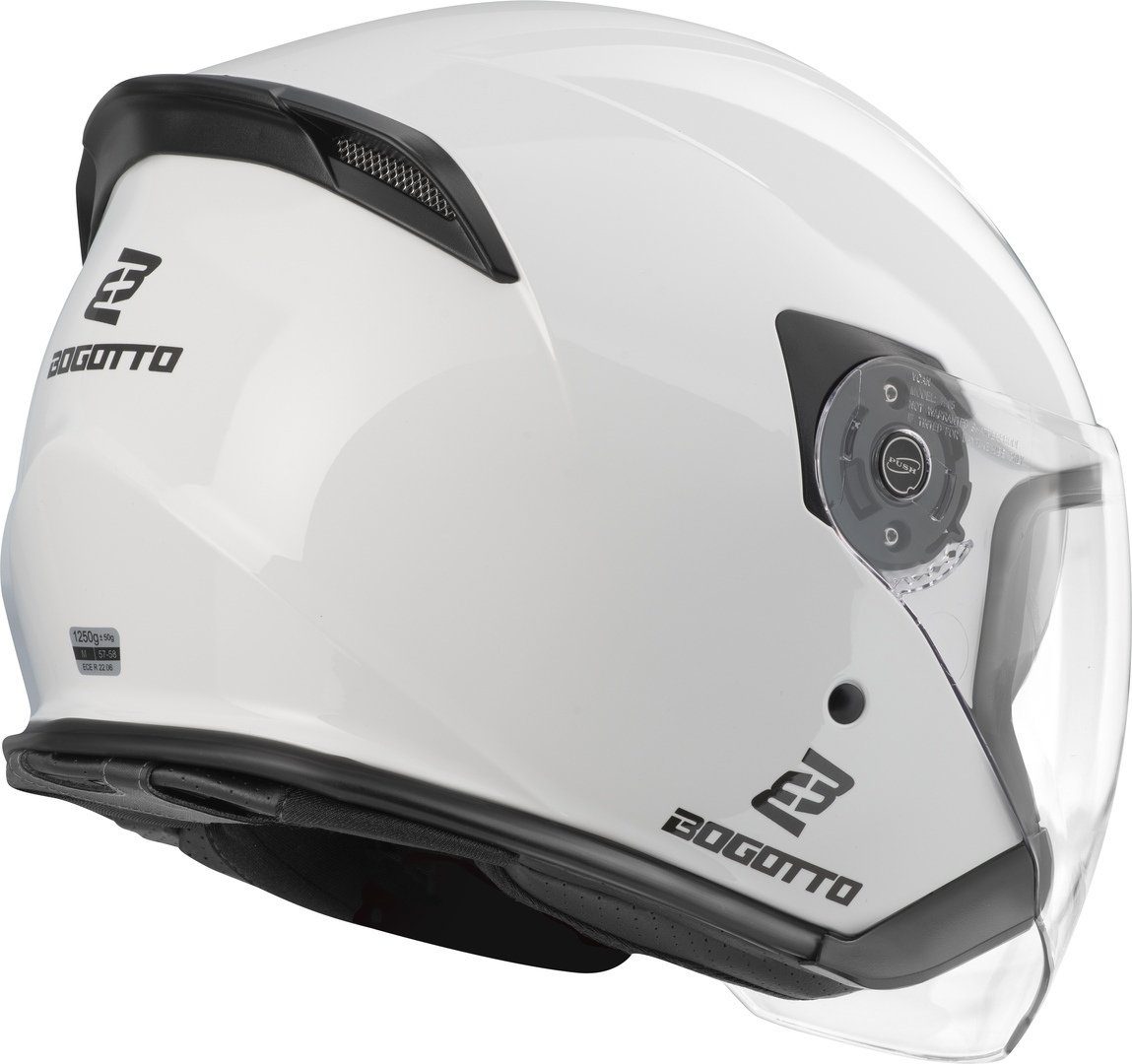 Bogotto Motorradhelm H586 Jethelm, vorbereitet für Kommunikationssystem,herausnehmbares Innenfutter
