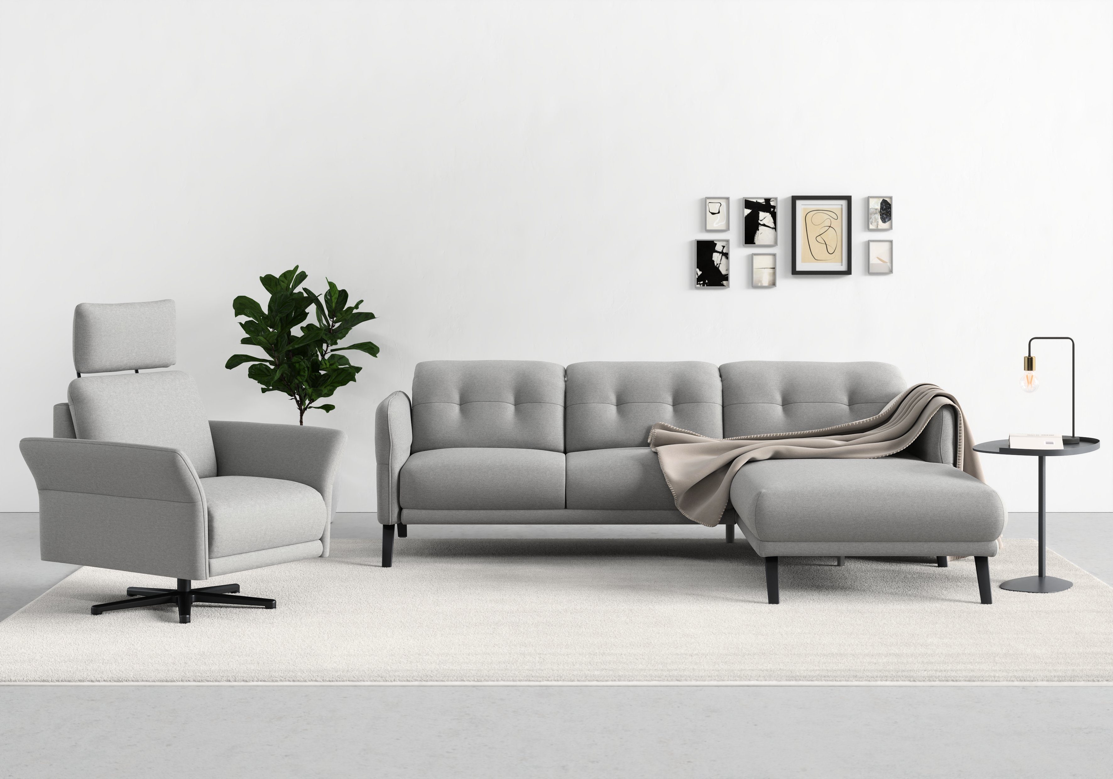 sit&more Ecksofa Scandia, Wahlweise mit Kopfteilverstellung und Armteilfunktion | Ecksofas