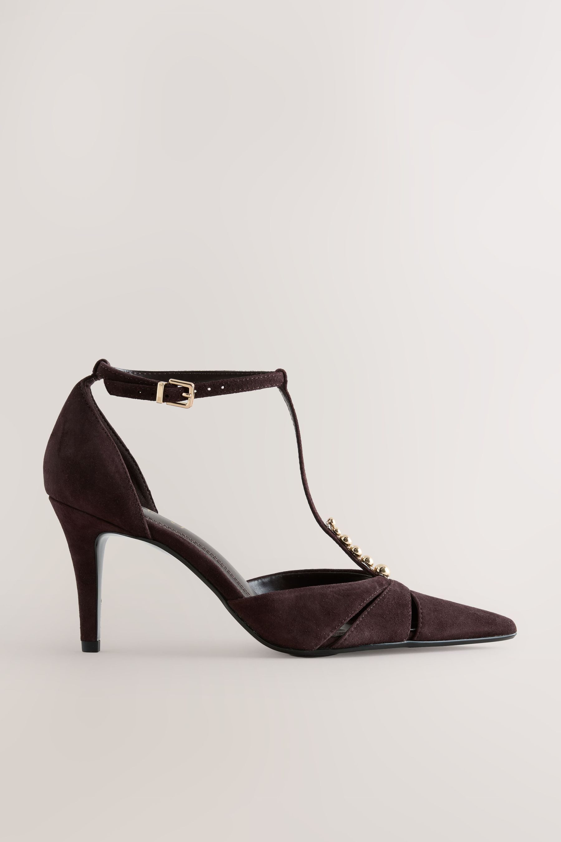 Next Forever Comfort® verzierte Leder-Heels mit T-Steg T-Strap-Sandalette (1-tlg)