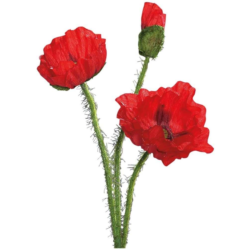 Kunstblume Mohn mit 2 Blüten & günstig online kaufen