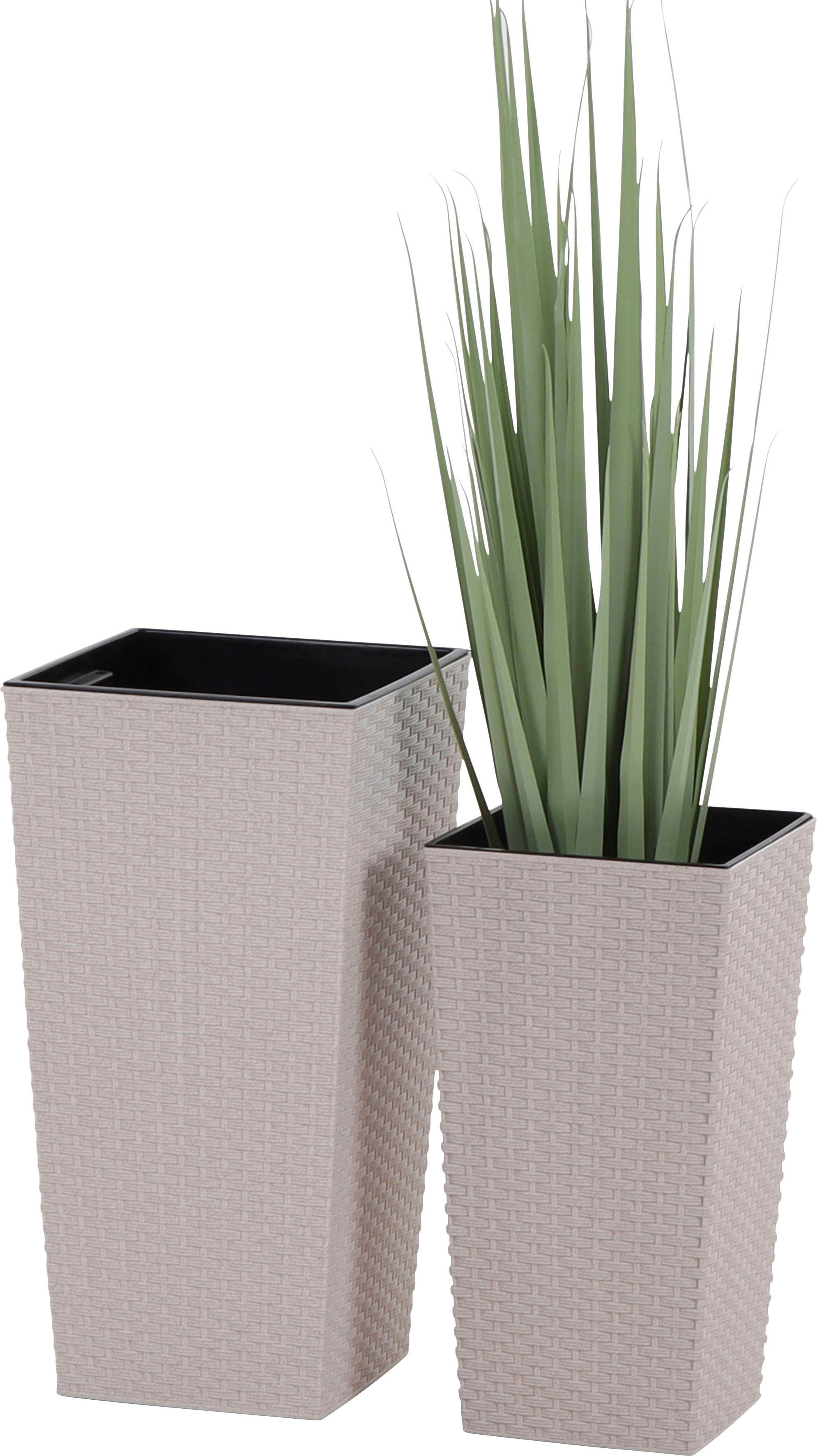 Rattanoptik, Garden Siena eckig Pflanzkübel,