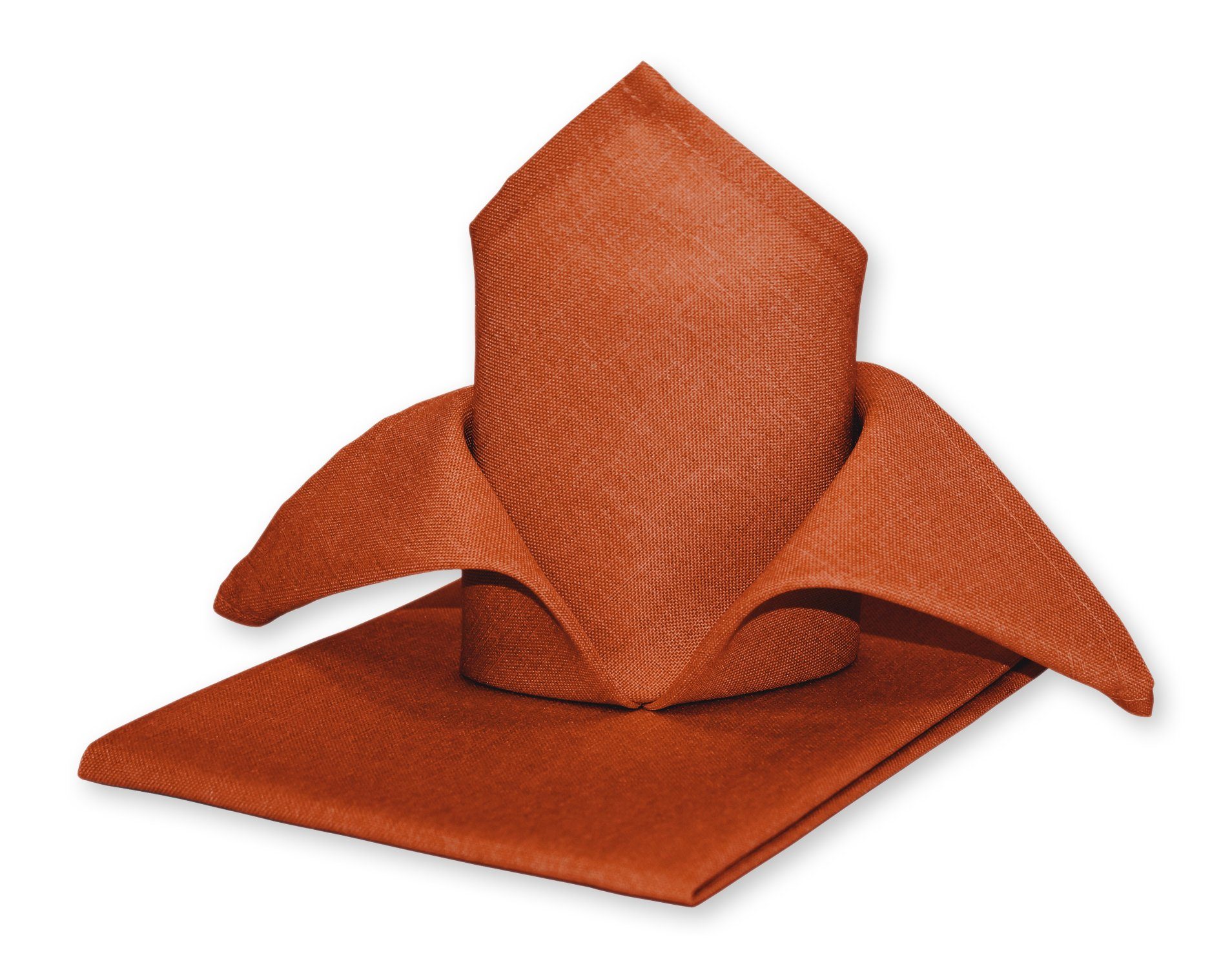 Platzset, 4er Pack Stoff Servietten Struktur Leinenoptik bügelfrei 50x50 cm, Haus und Deko, (4-St) terracotta