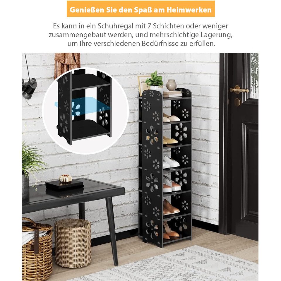 NAIMP Schuhregal Verstellbare Pflaumenblüte Schuhregal für Flur, Eingang, W günstig online kaufen