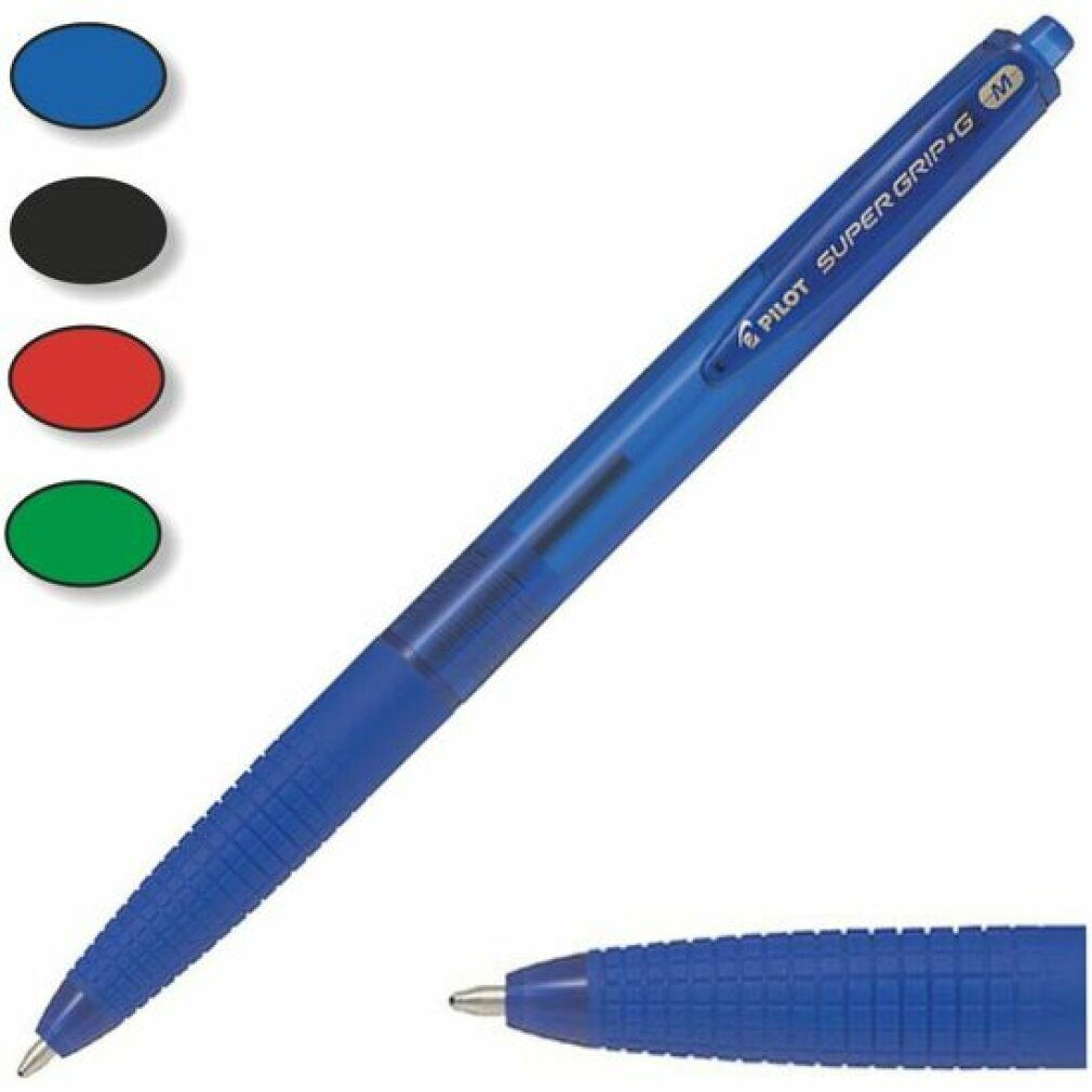 PILOT Druckkugelschreiber Kugelschreiber SUPER GRIP G blau Schreibfarbe blau