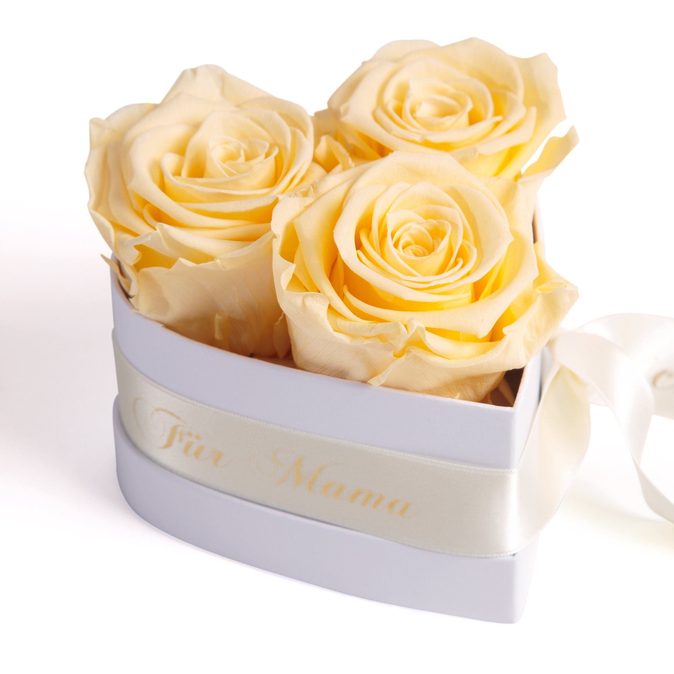 für Kunstblume der Jahre Rosenbox Heidelberg, Höhe cm, Champagner haltbar Mama Infinity echte Geschenk Rose, 3 Beste die 3 Welt SCHULZ 10 Rosen Herz ROSEMARIE Blumen