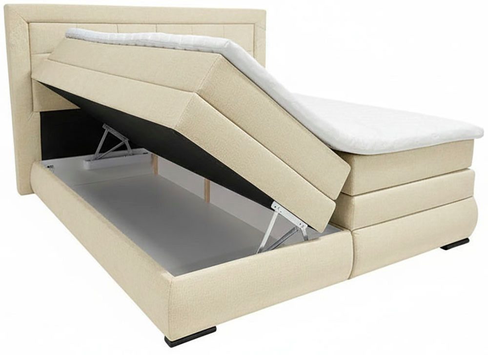 OTTO home Boxspringbett MIVVA mit Bettkasten, mit Taschenfederkernmatratze H3, H3/H4 mix, H4 (mit hochwertigem Luxus-Microfaser-Stoff, wahlweise mit LED-Leuchte – Bild 2 von 5